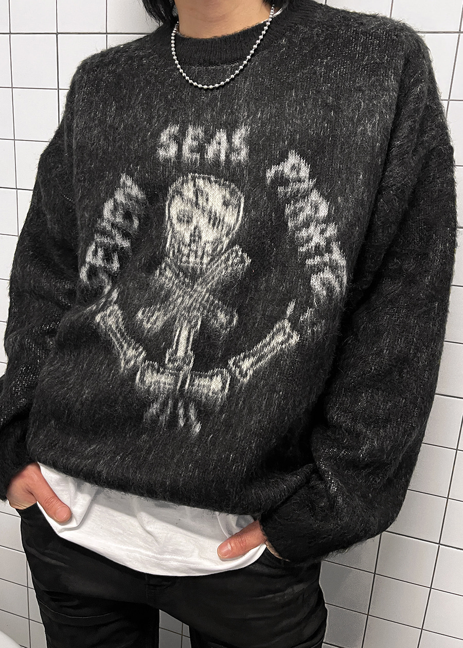 skull xx over knit(2 color)