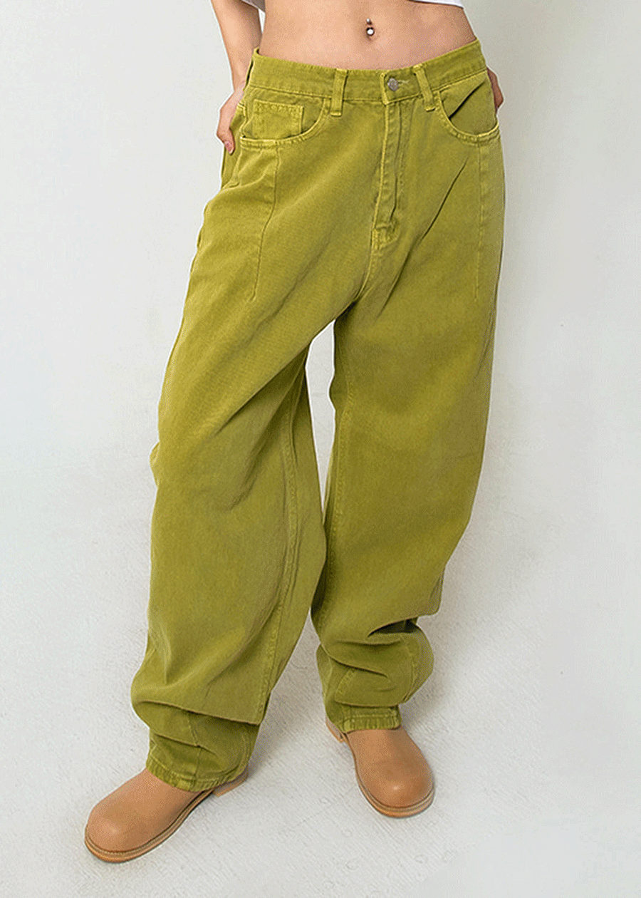 four structured denim pants