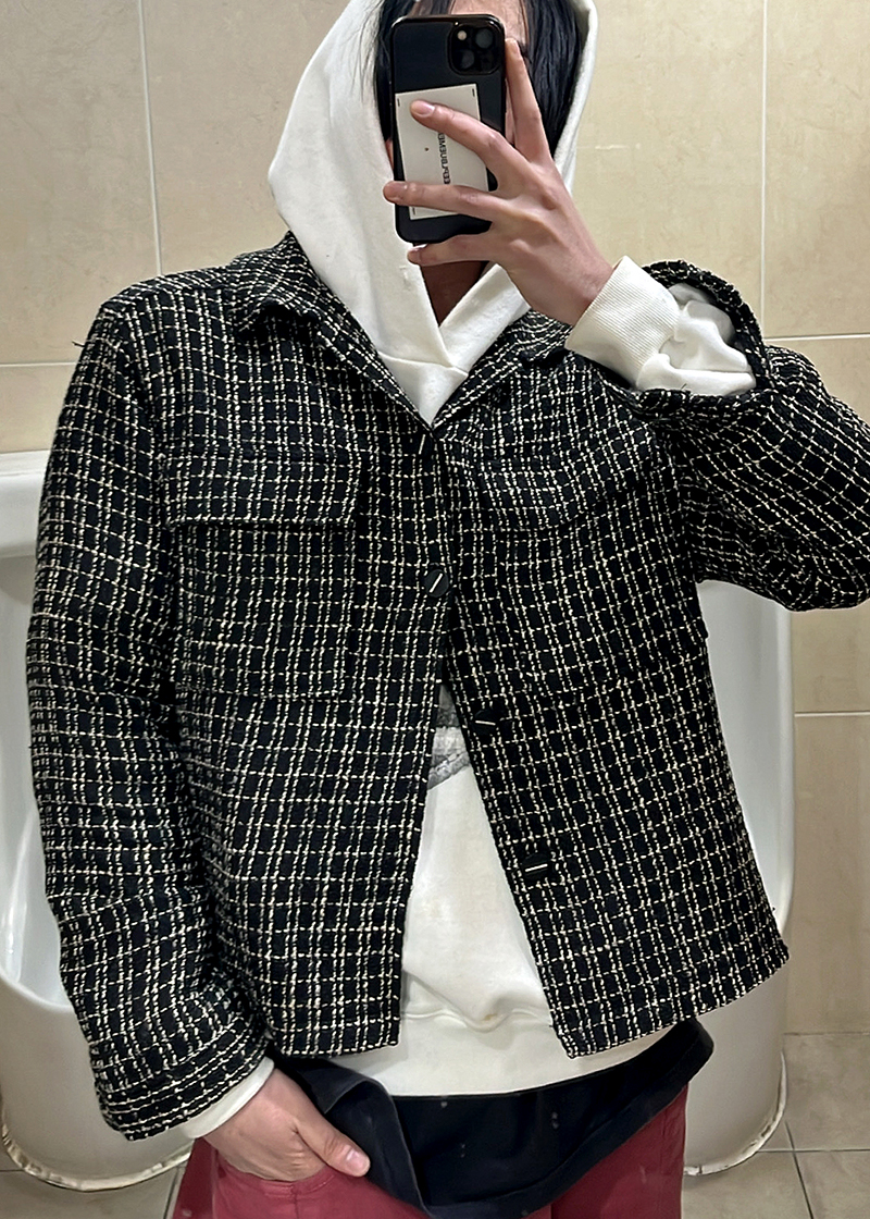 fake tweed jacket(2 color)