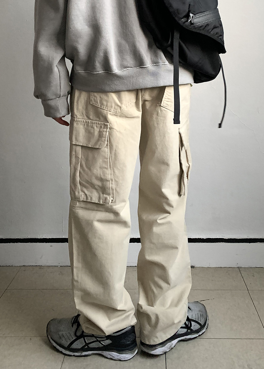 Pigment fabric cargo pants(2 color)