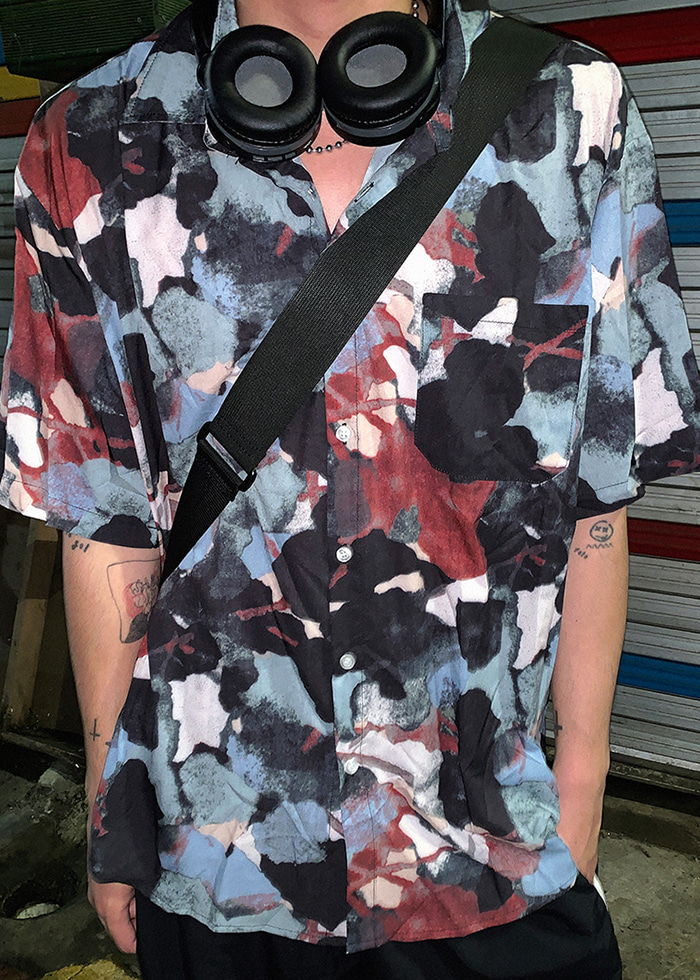 floral pattern half shirts