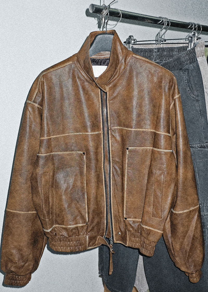 Faded Leather Blouson(3 color)