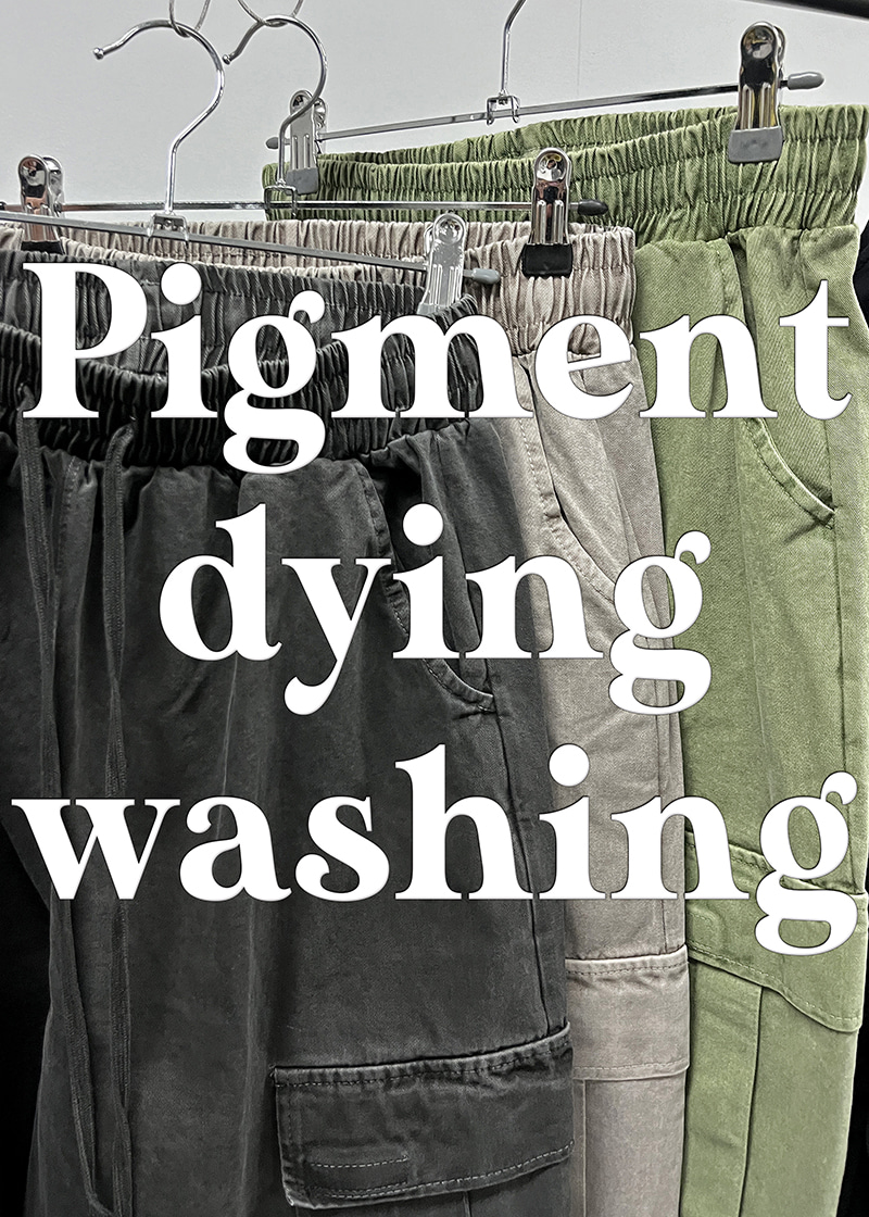 Pigment Dying Washing wide pants(3 color)