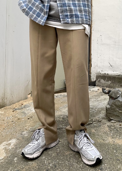 ★front slit slacks(beige, black!) *베이지 M사이즈 1장