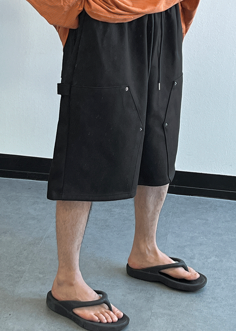 double knee burmuda half pants(2 color)